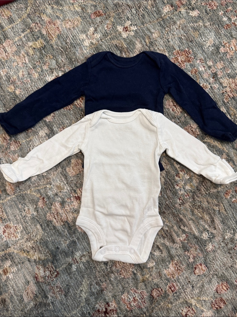 Carter's Long-Sleeve One-Piece Bodysuits - Navy & White (2-Pack)